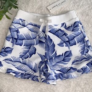 NWT Janie and Jack Blue Palm Leaf Ruffle Shorts 12-18M